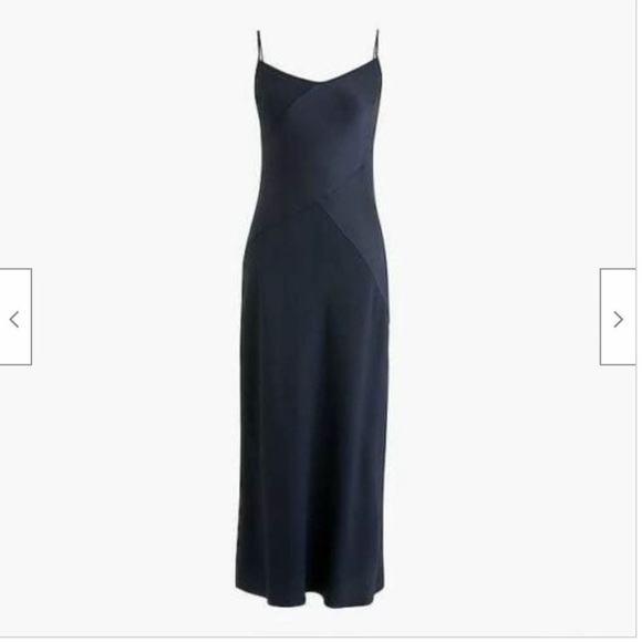 J. Crew Mixed Satin Crepe Slip Dress Little Black Dress Size 12 Spaghetti NWT - Picture 3 of 5